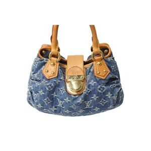 Louis Vuitton Pleaty Blue Monogram Denim Handbag